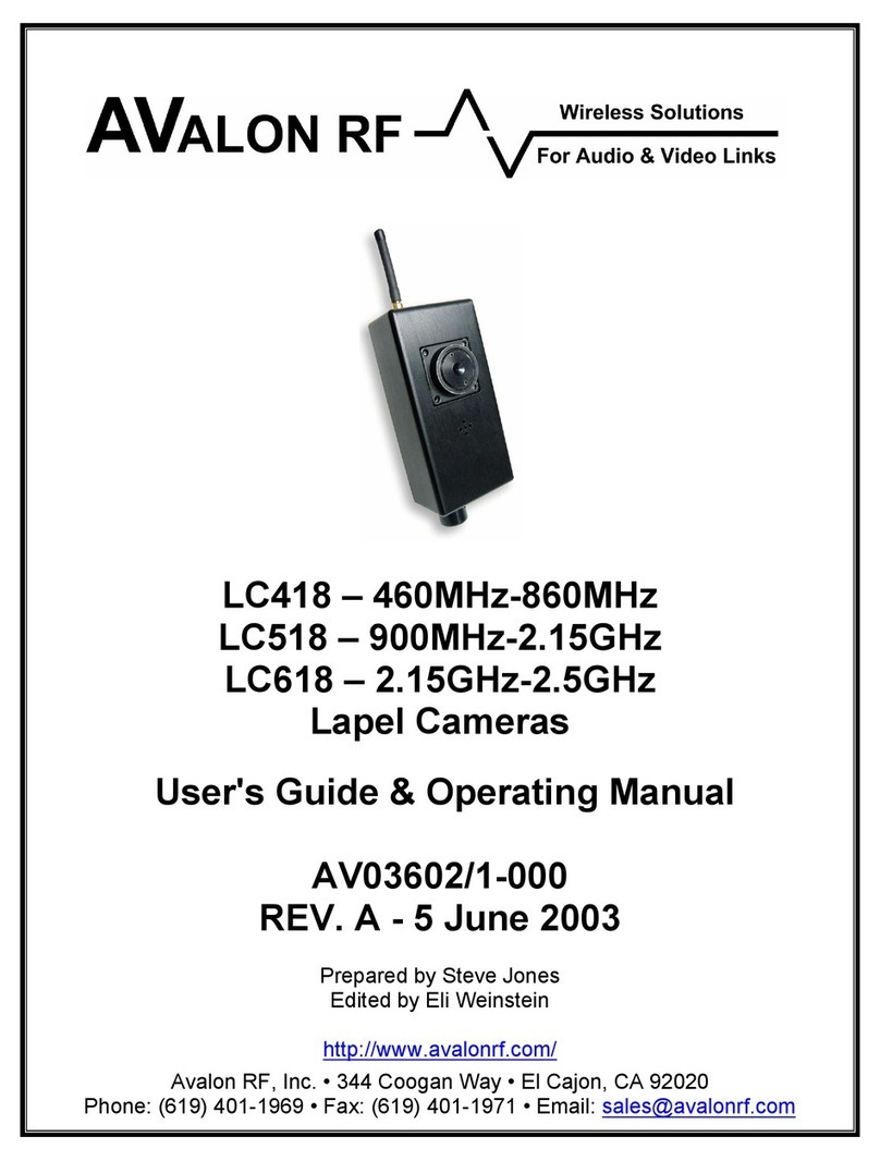 Avalon RF LC418 User's guide & operating manual