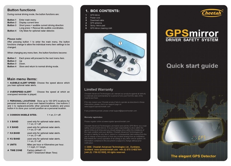 Cheetah GPS mirror quick start guide