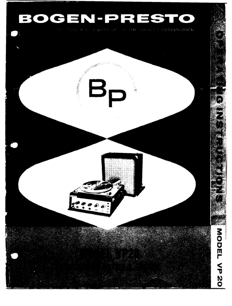 Bogen-Presto VP20 User manual