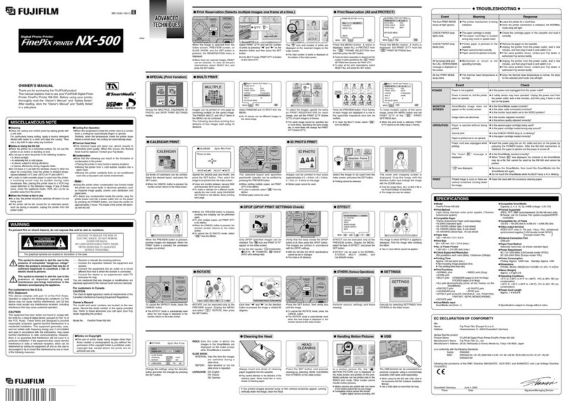 FujiFilm FinePix Printer NX-500 User manual