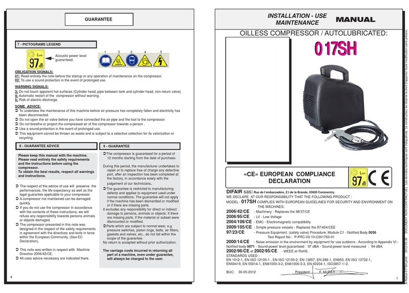 Prodif 017SH Installation & maintenance manual