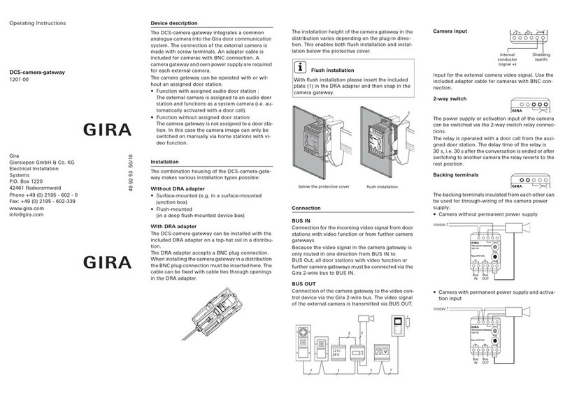 Gira DCS-camera-gateway operating instructions
