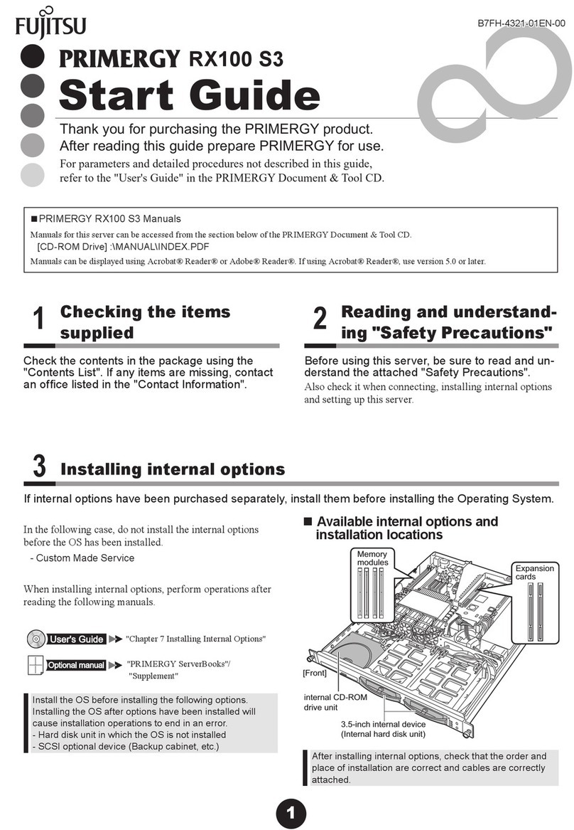 Fujitsu Primergy RX100 S3 Start guide