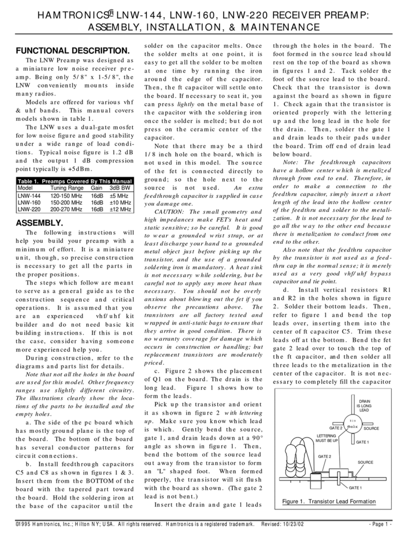 HAMTRONICS LNW-144 User manual