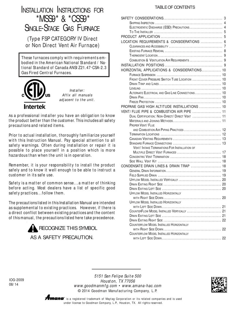 Goodman *MSS9* installation instructions