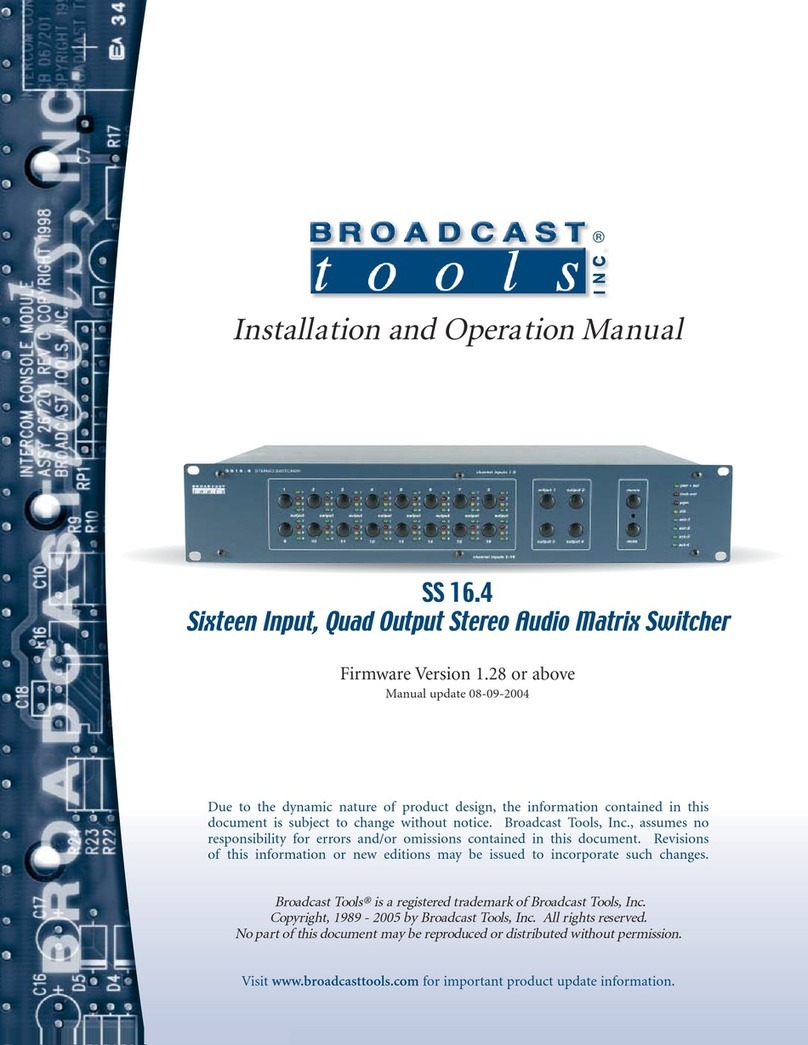 Broadcast Tools SS 16.4 Installation and operation manual Broadcast Tools SS 16.4 Installation and operation manual