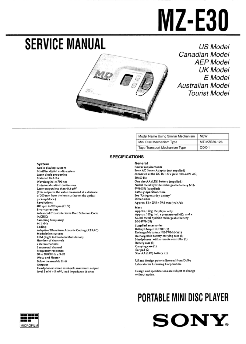 Sony MZ-E30 User manual