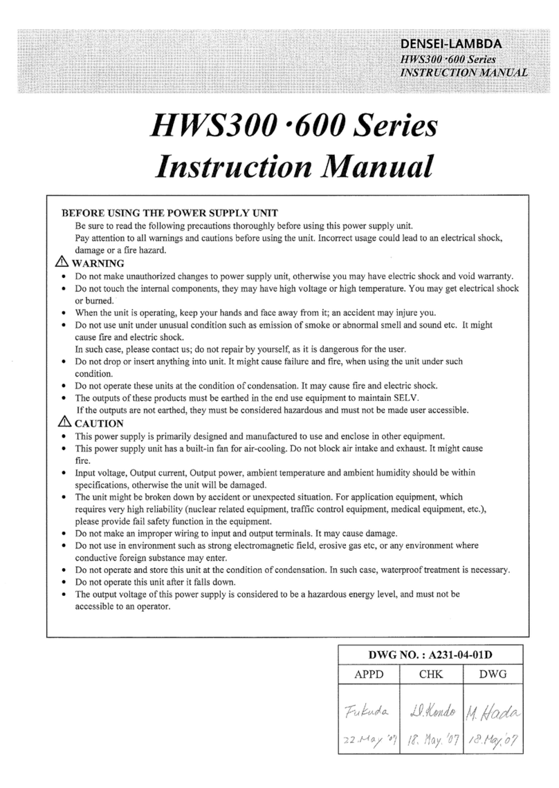 Densei-Lambda HWS300 Series instruction manual