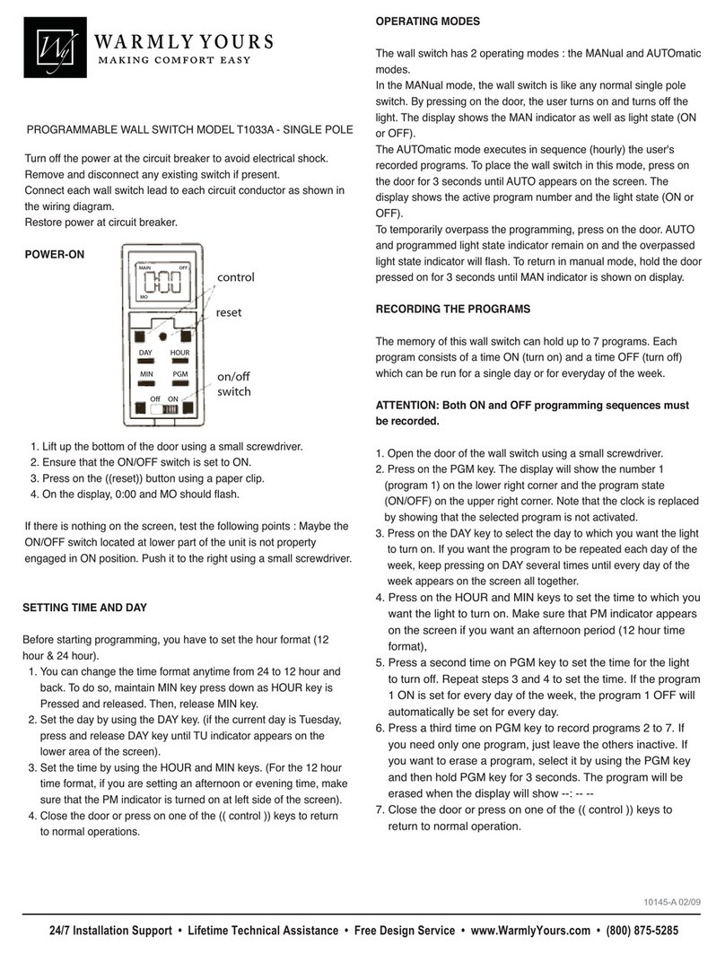 WarmlyYours T1033A quick start guide