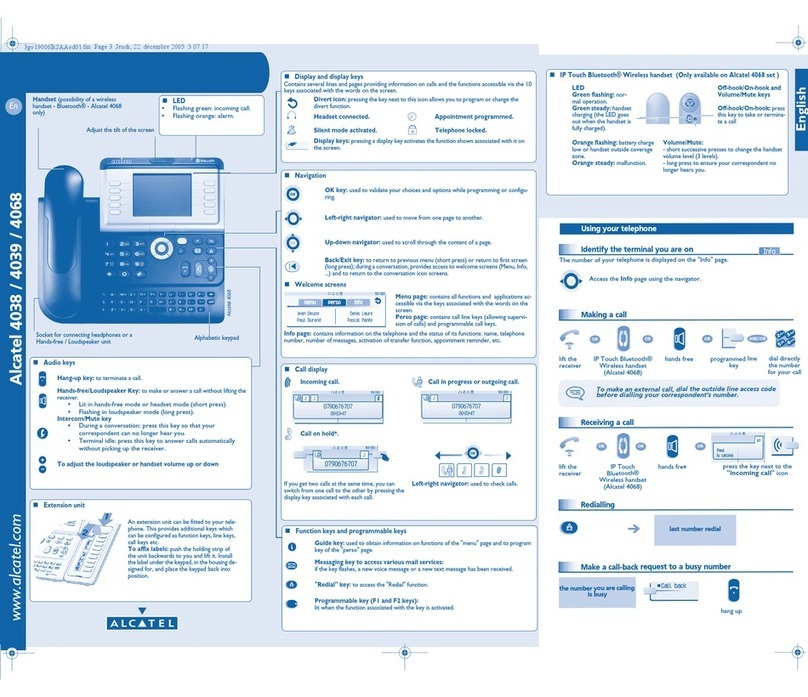 Alcatel OmniPCX Enterprise 4038 User manual
