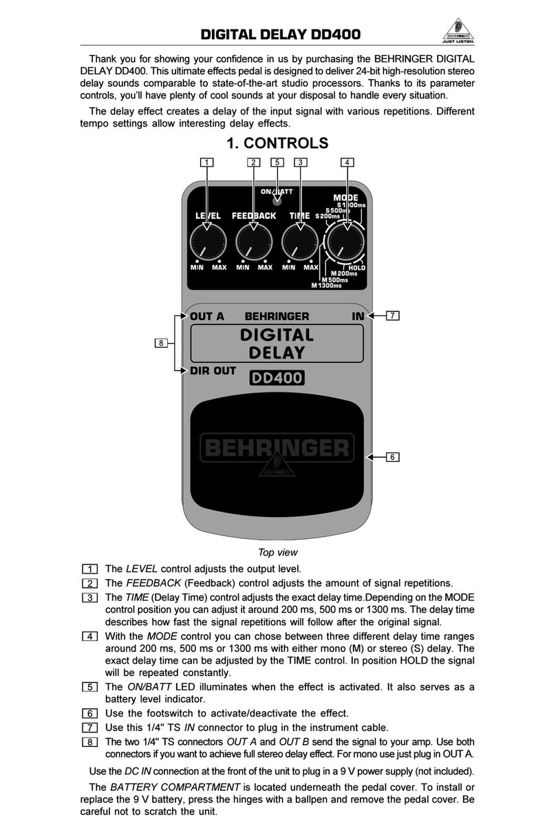Behringer Digital Delay DD400 quick guide