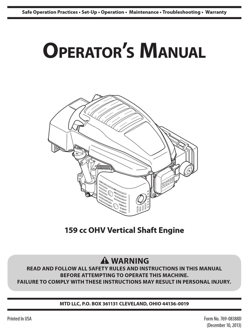 Cub Cadet 159 cc OHV Operator's manual