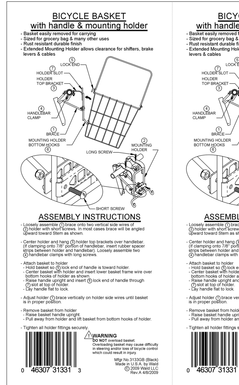 Wald BICYCLE BASKET Assembly instructions
