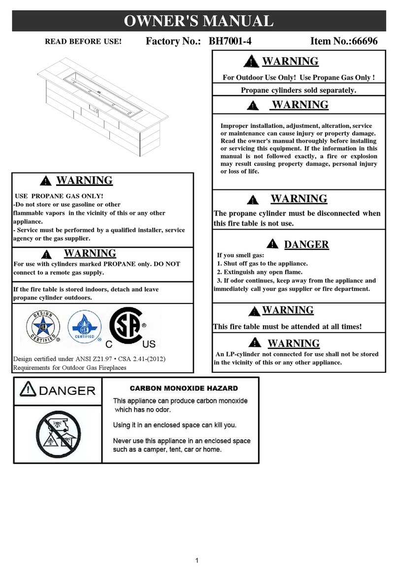 BOND MANUFACTURING BH7001-4 owner's manual