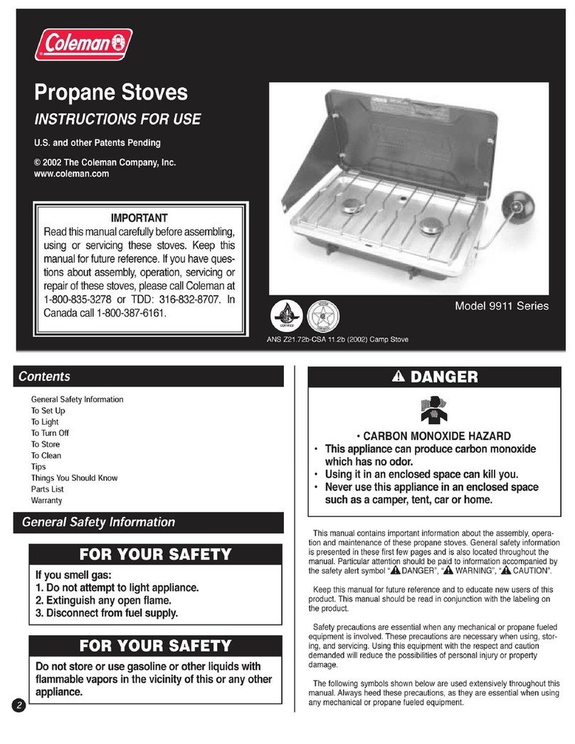 Coleman 9911 Series User manual