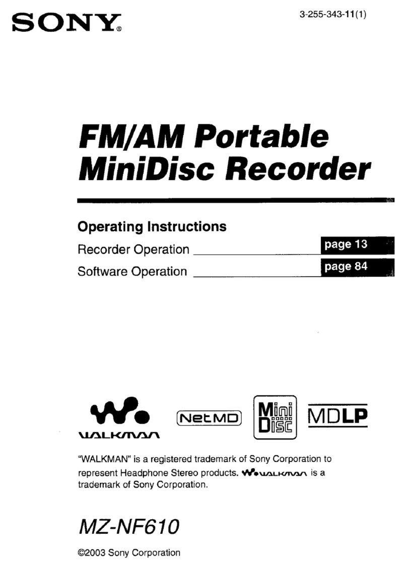 Sony Walkman MZ-NF610 User manual