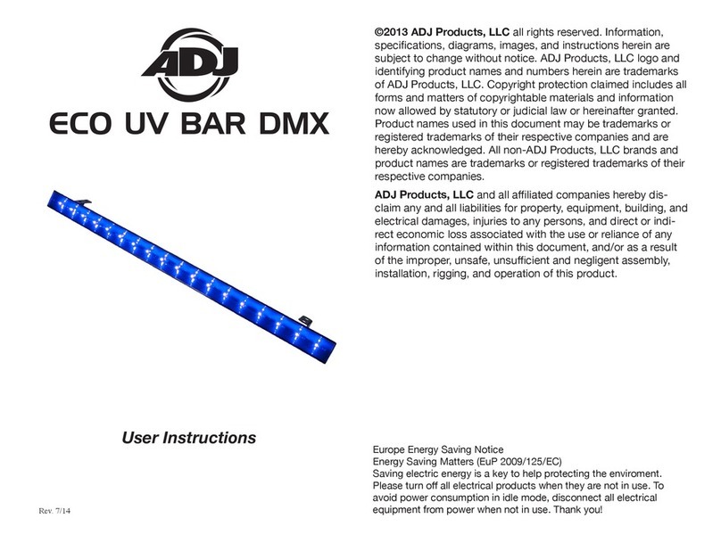 ADJ ECO UV BAR DMX User instructions