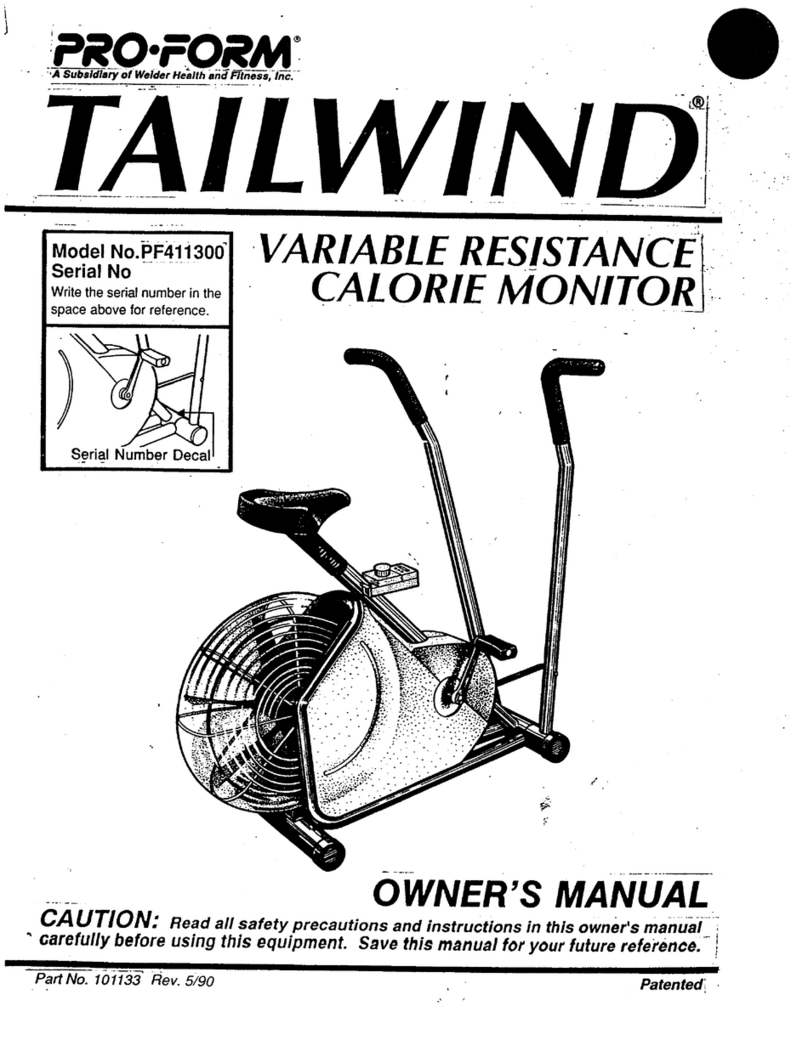 Pro-Form Tailwind PF411300 owner's manual