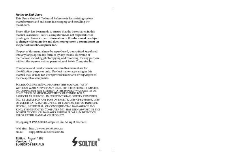 SOLTEK SL-56D1 User manual