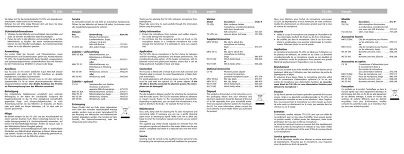 Beyerdynamic TG L55c Installation and operation manual