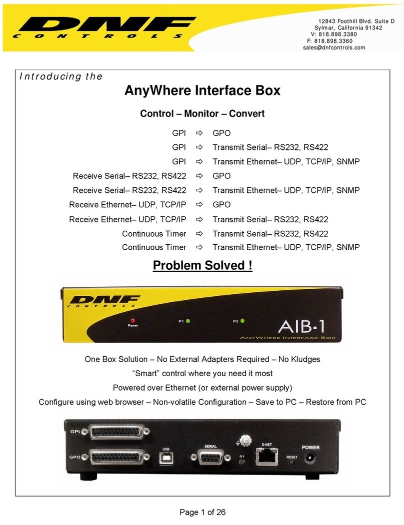 DNF Controls AnyWhere Interface Box User manual