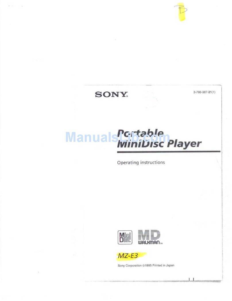 Sony Walkman MZ-E3 User manual