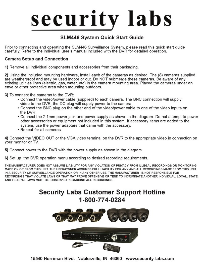 Security Labs SLM446 quick start guide
