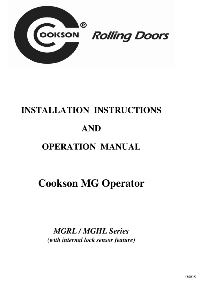 Cookson MGRL Series Installation instructions and operation manual