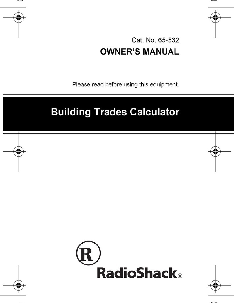 Radio Shack Building trades calculator owner's manual