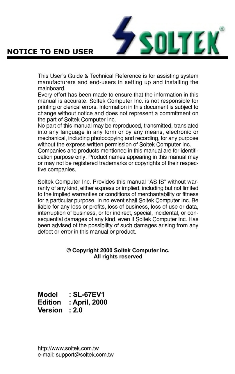 SOLTEK SL-67EV1 Use and care manual