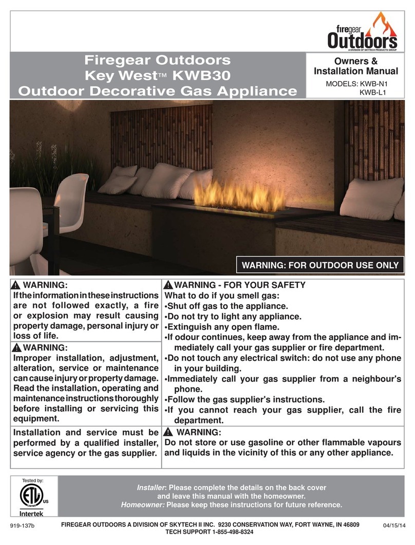 Firegear Key West KWB30 KWB-N1 User manual Firegear Key West KWB30 KWB-N1 User manual
