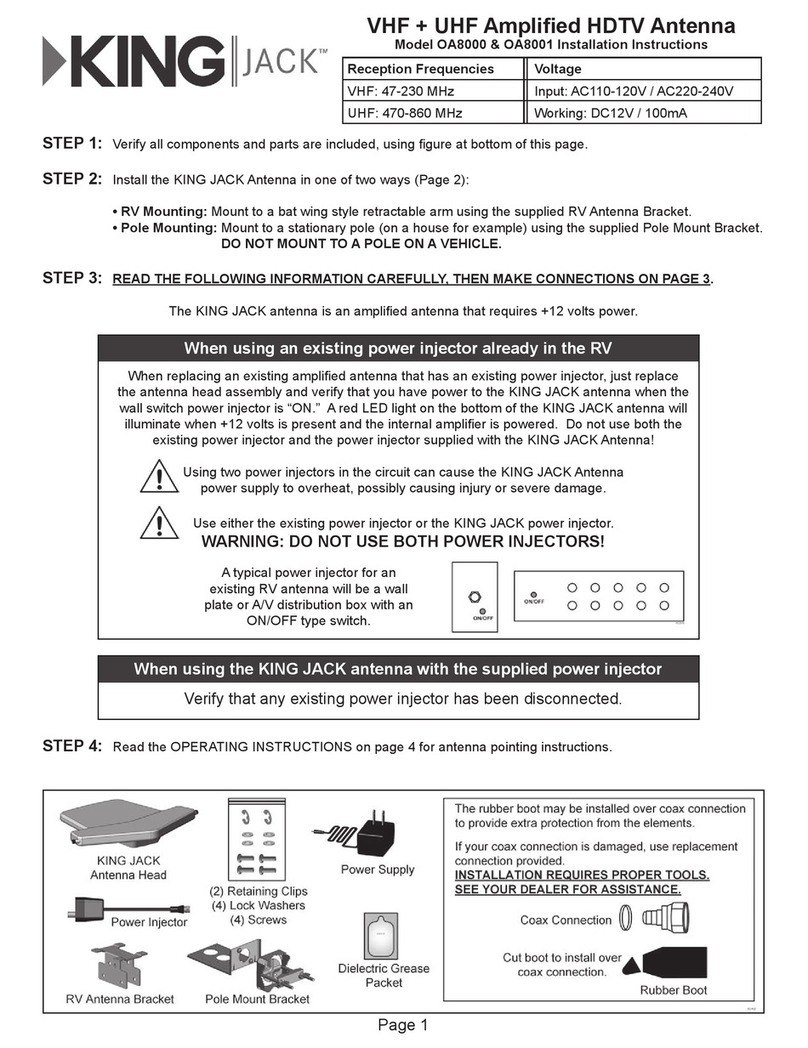 KING Jack OA8000 installation instructions