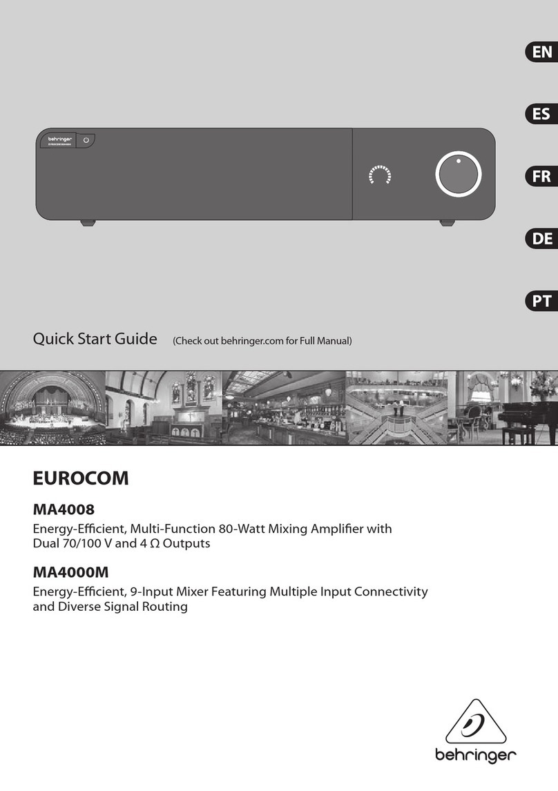 Behringer Eurocom MA4000M quick start guide