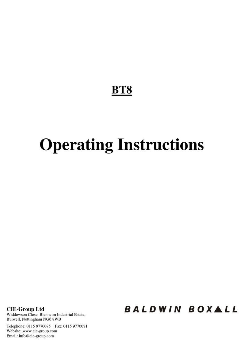 Baldwin Boxall BT8 operating instructions