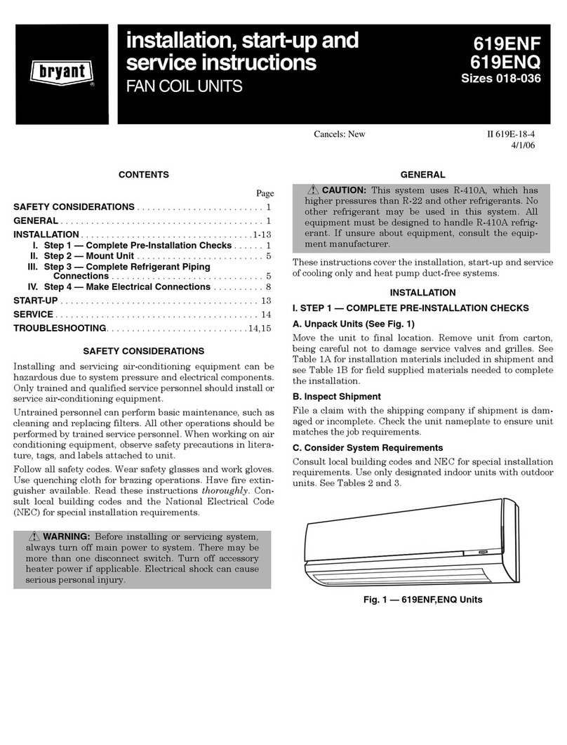 Bryant 619ENF Dimensions and installation guide