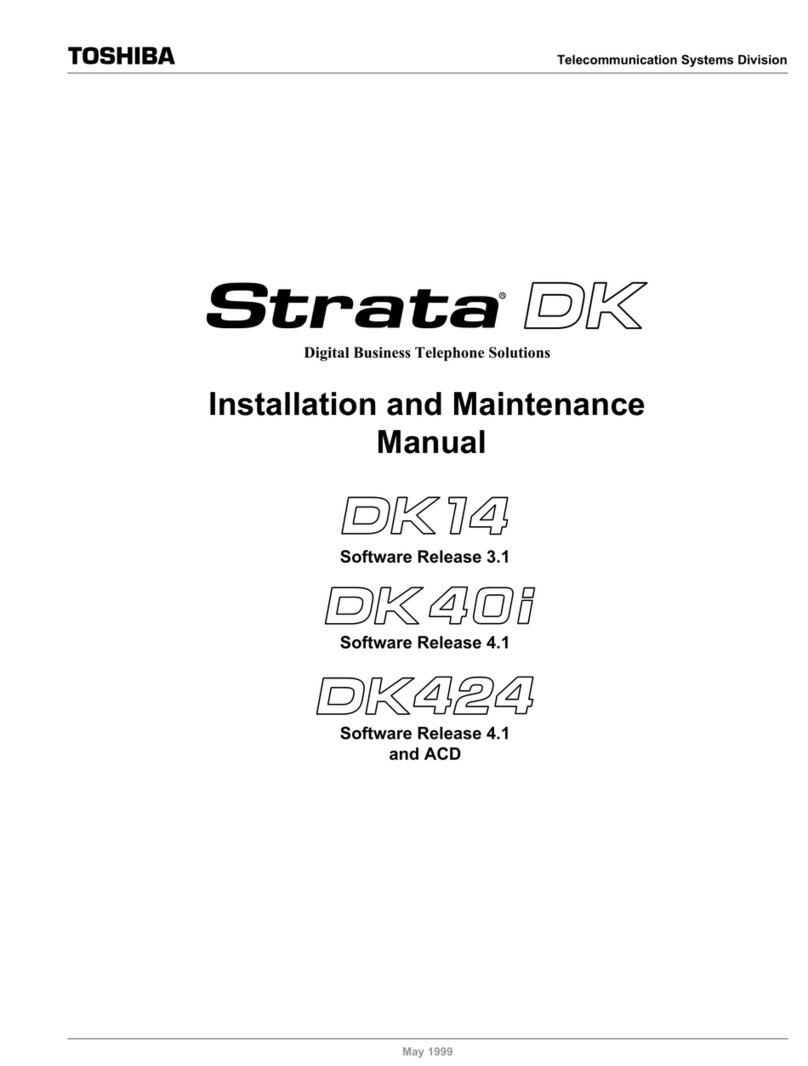 Toshiba Strata DK14 Installation and maintenance manual