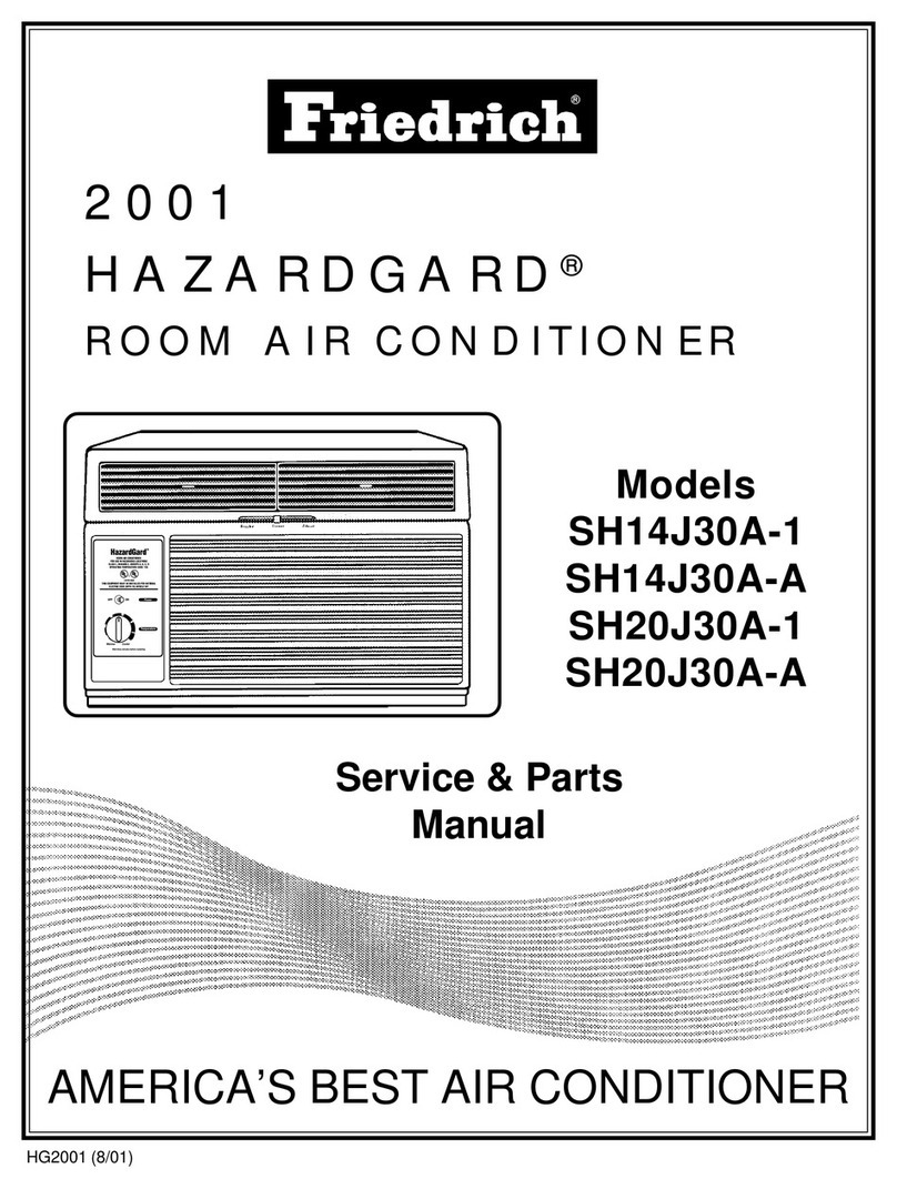 Friedrich 2001 Hazardgard SH14J30A-1 User manual
