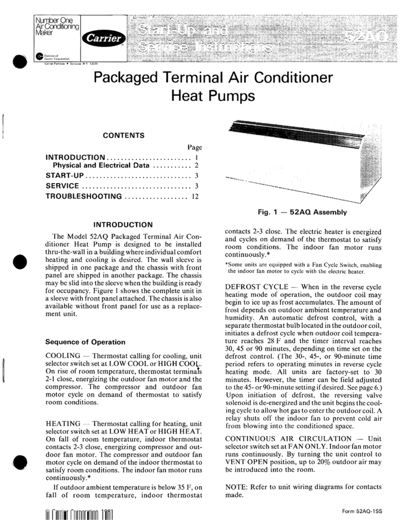 Carrier 52AQ Operating instructions Carrier 52AQ Operating instructions