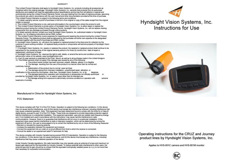 Hyndsight Vision Systems HVS-001C operating instructions