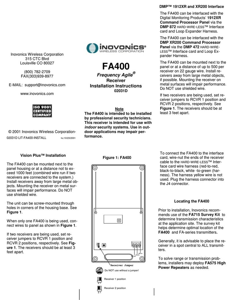 Inovonics FA400 User manual