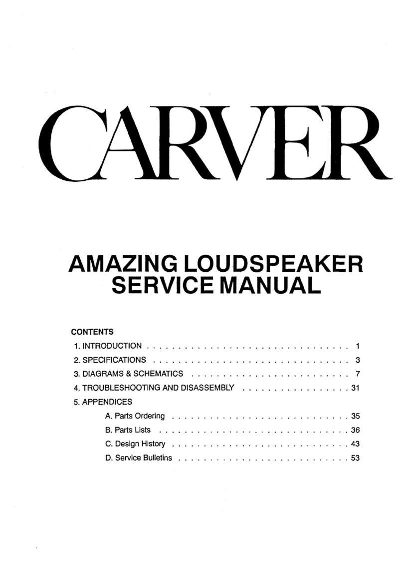 Carver Amazing Loudspeaker Service manual