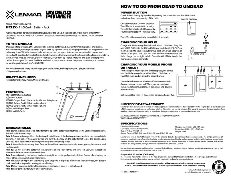 Lenmar Helix PPW11000U Installation instructions