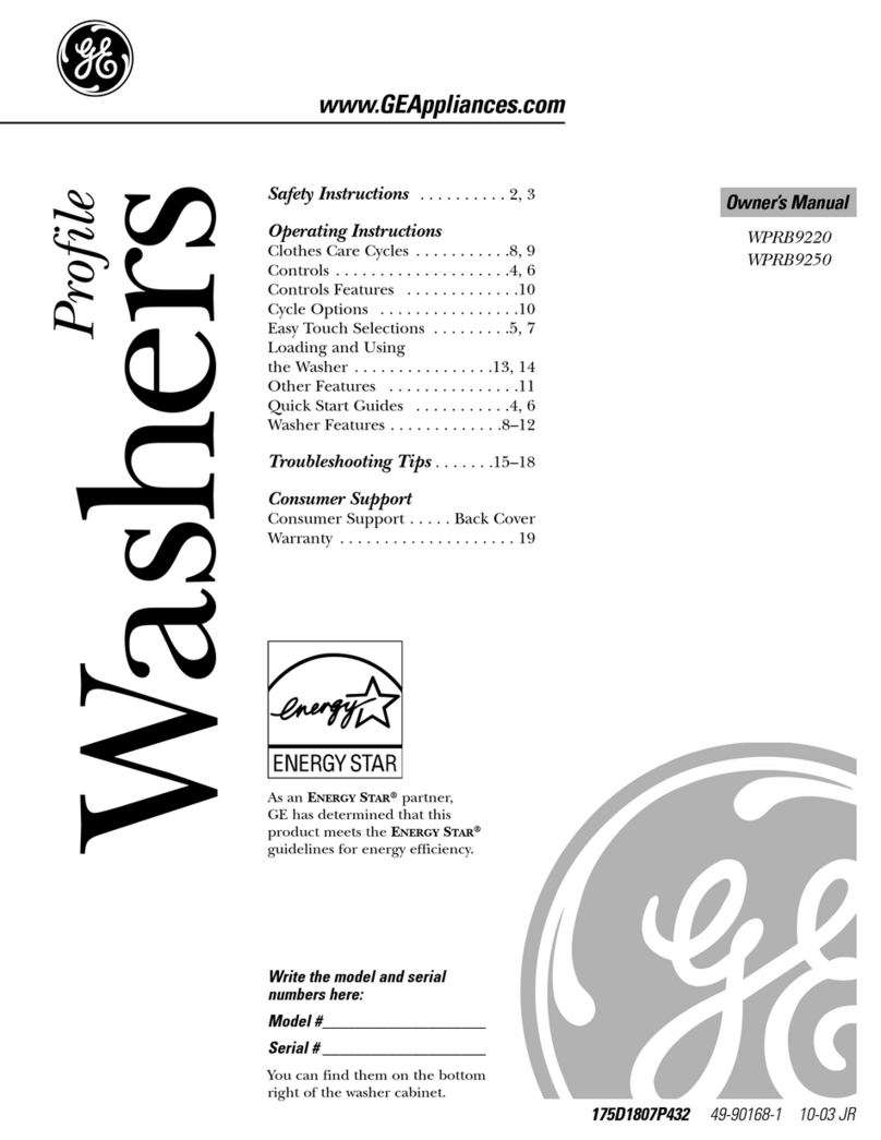 GE Profile WPRB9220 User manual