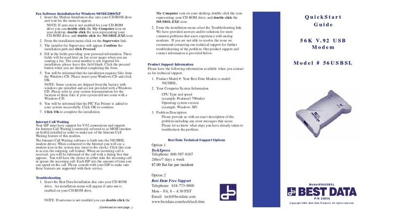 Best Data 56USBSL quick start guide
