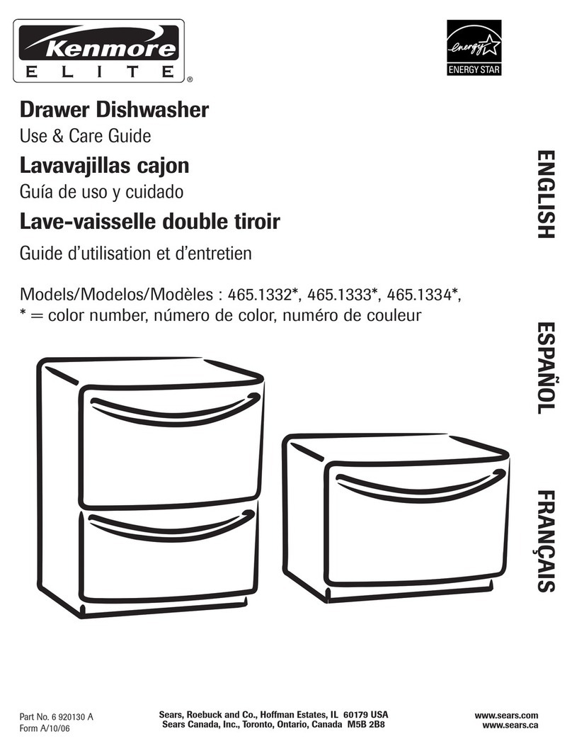 Kenmore DRAWER DISHWASHER 465.1332 Use & care guide