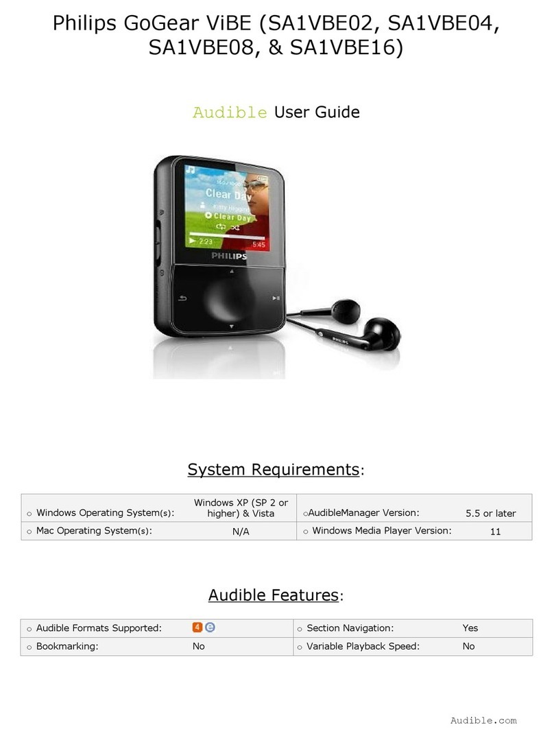 Philips GoGear ViBE SA1VBE02 User manual Philips GoGear ViBE SA1VBE02 User manual