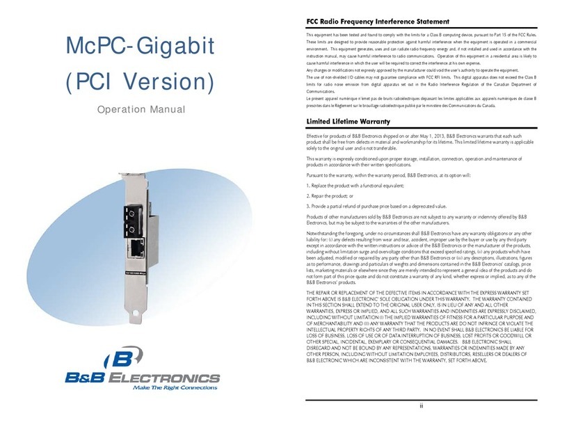 B&B Electronics McPC-Gigabit User manual B&B Electronics McPC-Gigabit User manual