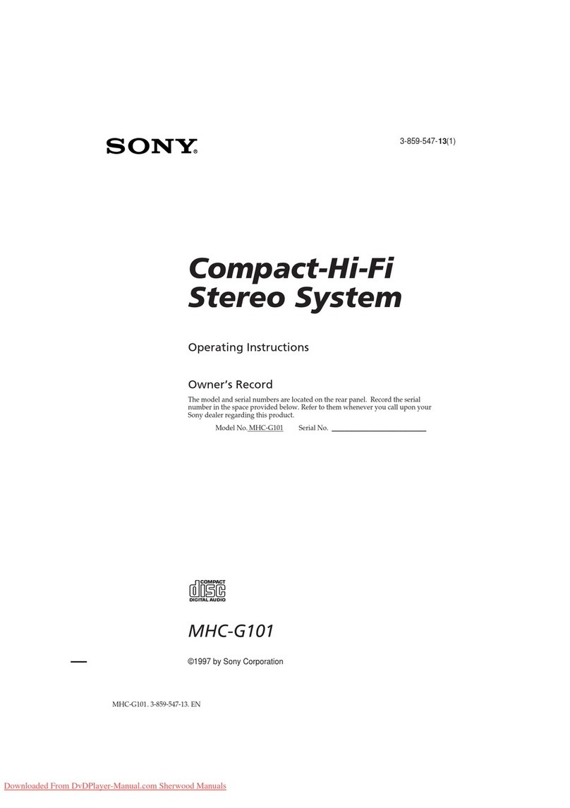 Sony MHC-G101 Primary User manual