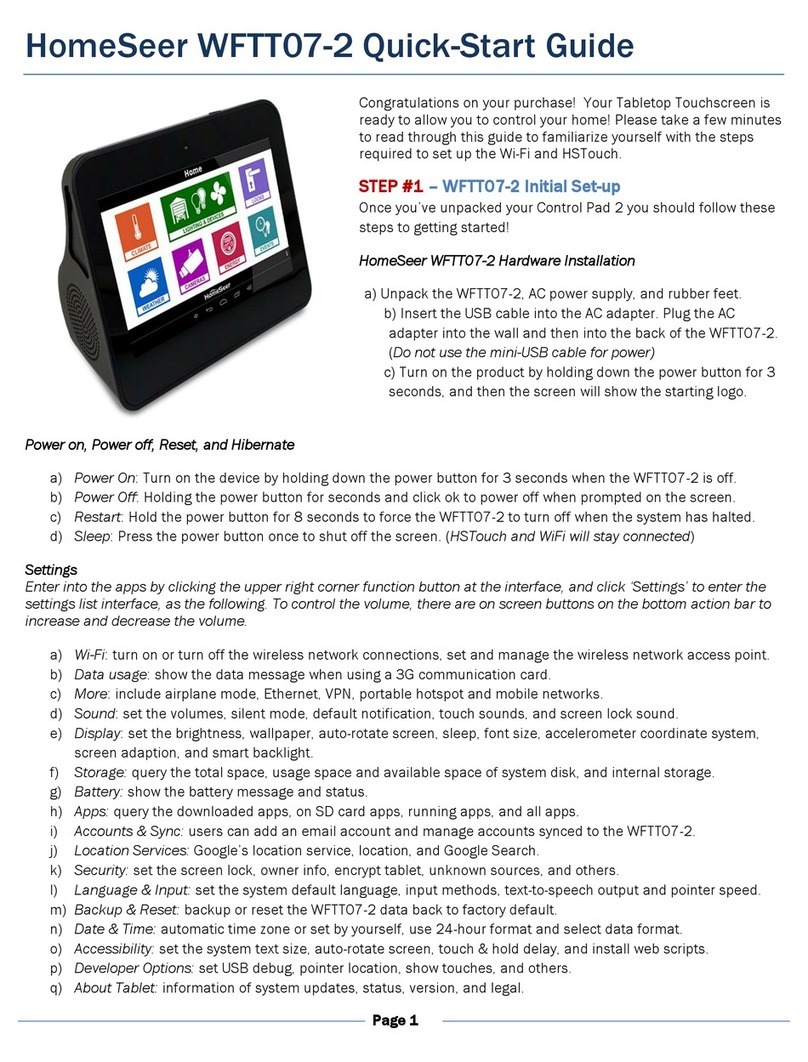 HomeSeer WFTT07-2 User manual