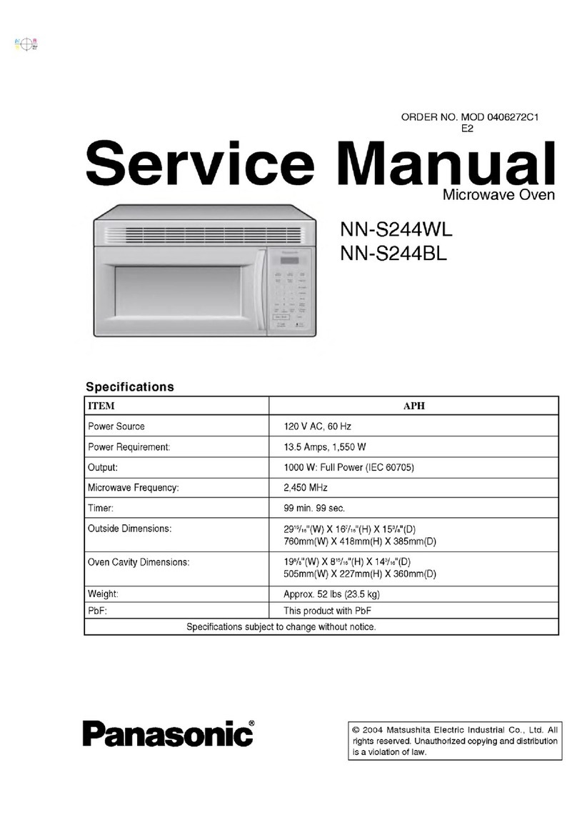 Panasonic NNS244WL - MICROWAVE 2.0 C/OTR Service manual